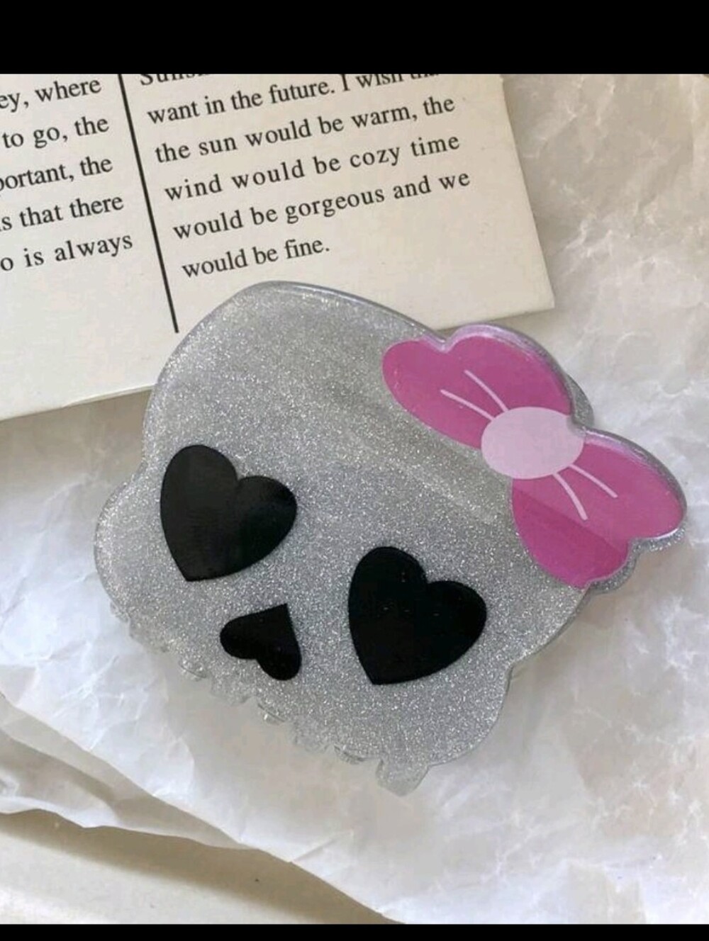 Skull Skeleton Halloween Hair Claw Clip NEW
